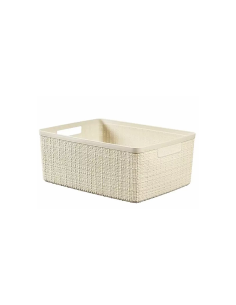 JUTE CESTINO M RETTANGOLARE 12LT AVORIO