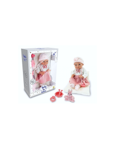 BABY TEO - NEOBORN NEONATO ROSA 40CM CON ACCESSORI
