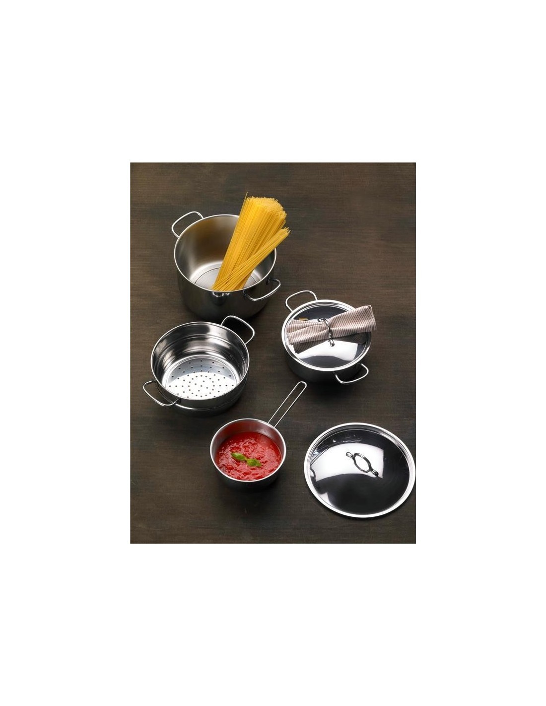 ECOLINE CASSERUOLA 2 MANICI INOX 20 CM PINTINOX su TreG Ingrosso