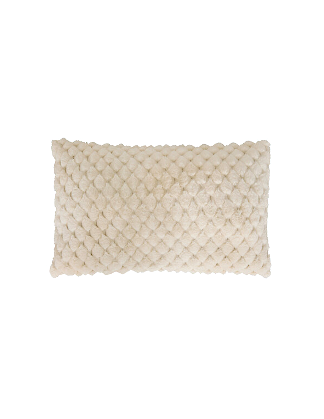 Cuscino pelliccia jacquard beige, cuscino Adriel 50x80, cuscino arredo morbido, cuscino pelliccia sintetica