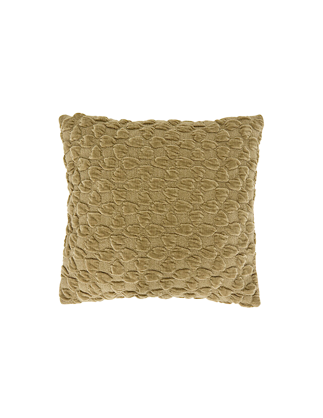 Cuscino ciniglia 3D kaki, cuscino Nova 40x40, cuscino arredo verde kaki, cuscino decorativo ciniglia