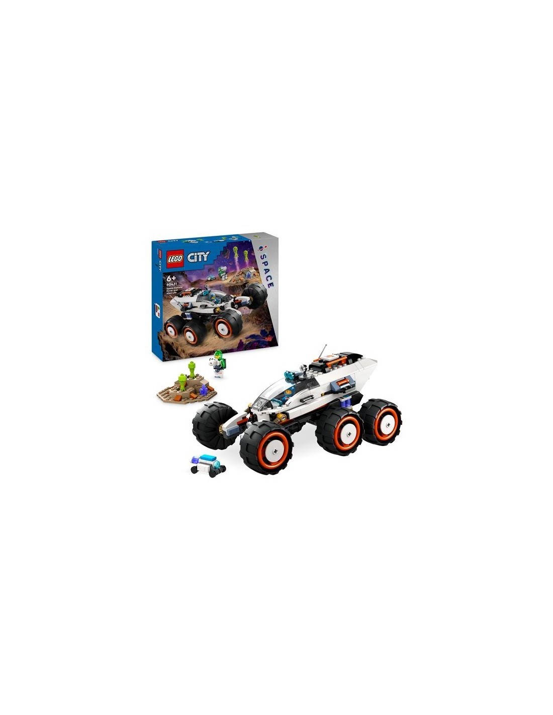 LEGO City Rover Esploratore Spaziale e Vita Aliena, Veicolo Giocattolo da Costruire con Minifigure e Action Figure 60431