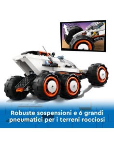 LEGO City Rover Esploratore Spaziale e Vita Aliena, Veicolo Giocattolo da Costruire con Minifigure e Action Figure 60431