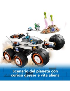 LEGO City Rover Esploratore Spaziale e Vita Aliena, Veicolo Giocattolo da Costruire con Minifigure e Action Figure 60431