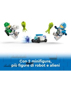 LEGO City Rover Esploratore Spaziale e Vita Aliena, Veicolo Giocattolo da Costruire con Minifigure e Action Figure 60431
