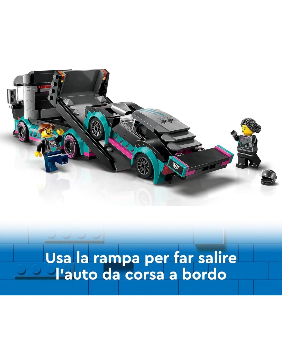 lego city auto da corsa e trasportatore 60406