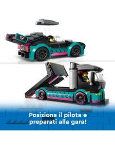 lego city auto da corsa e trasportatore 60406