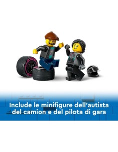 lego city auto da corsa e trasportatore 60406