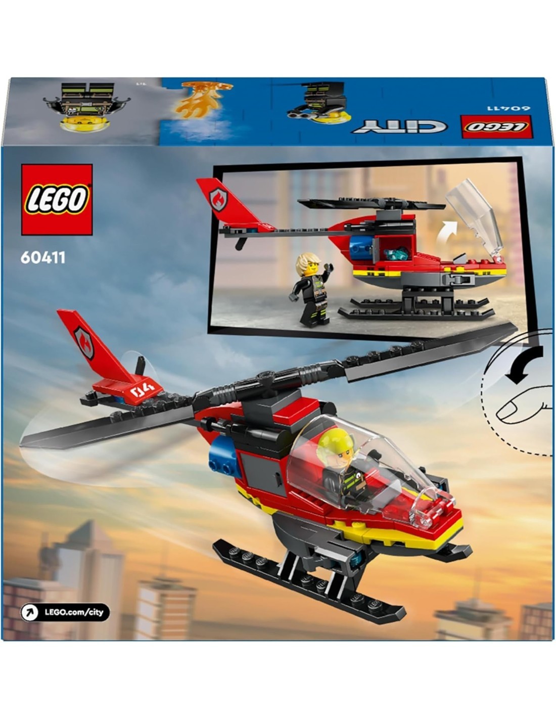 Lego city  elicottero dei pompieri 60411