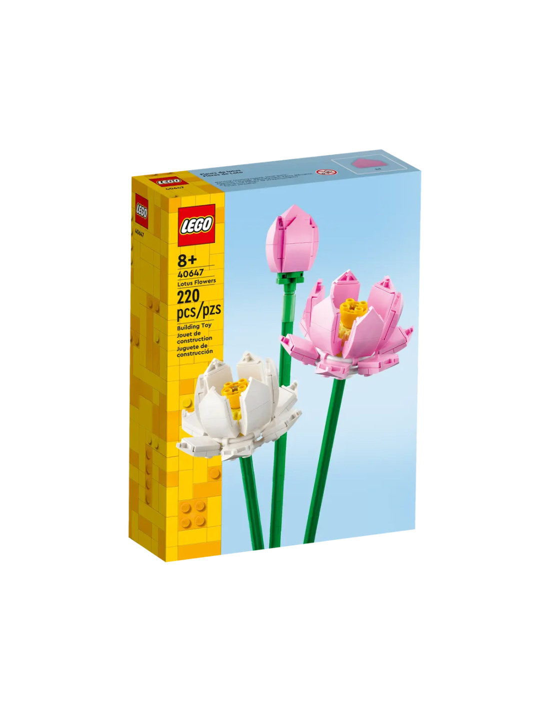 LEGO Creator Fiori di Loto 40647, Bouquet da Costruire con 2 Fiori e 1 Bocciolo, Decorazione Casa, Idea Regalo