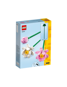 LEGO Creator Fiori di Loto 40647, Bouquet da Costruire con 2 Fiori e 1 Bocciolo, Decorazione Casa, Idea Regalo