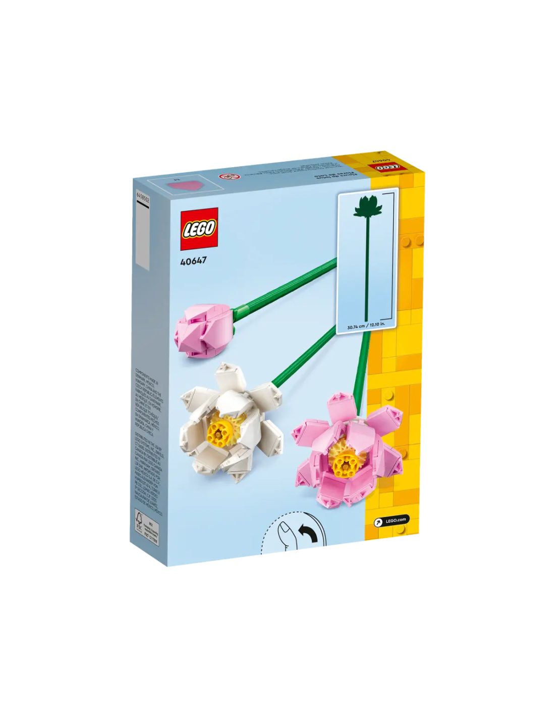 LEGO Creator Fiori di Loto 40647, Bouquet da Costruire con 2 Fiori e 1 Bocciolo, Decorazione Casa, Idea Regalo