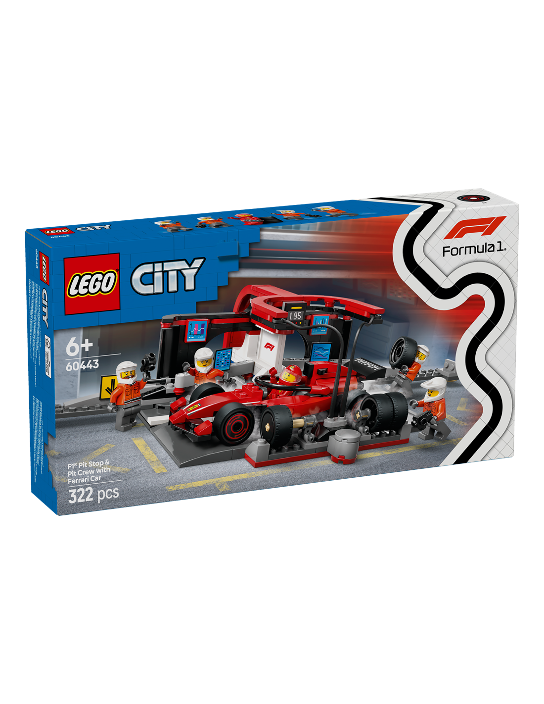 LEGO CITY PITSTOP E MECCANICI CON MONOPOSTO FERRARI F1