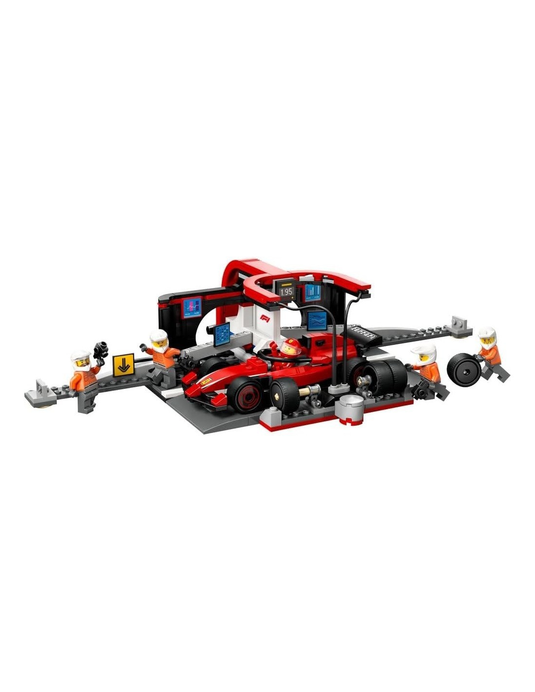 LEGO CITY PITSTOP E MECCANICI CON MONOPOSTO FERRARI F1