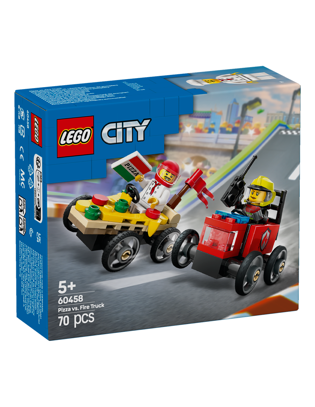 CITY 60458 PACK VEICOLI DA CORSA:PIZZAIOLO CONTRO POMPIERE LEGO