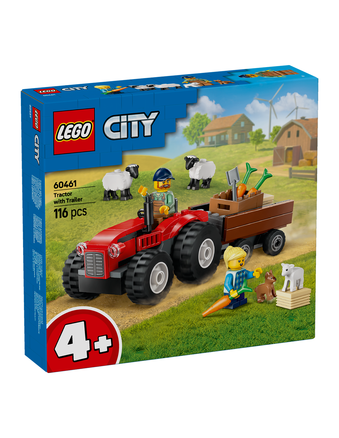 CITY 60461 TRATTORE AGRICOLO ROSSO CON RIMORCHIO E PECORE LEGO