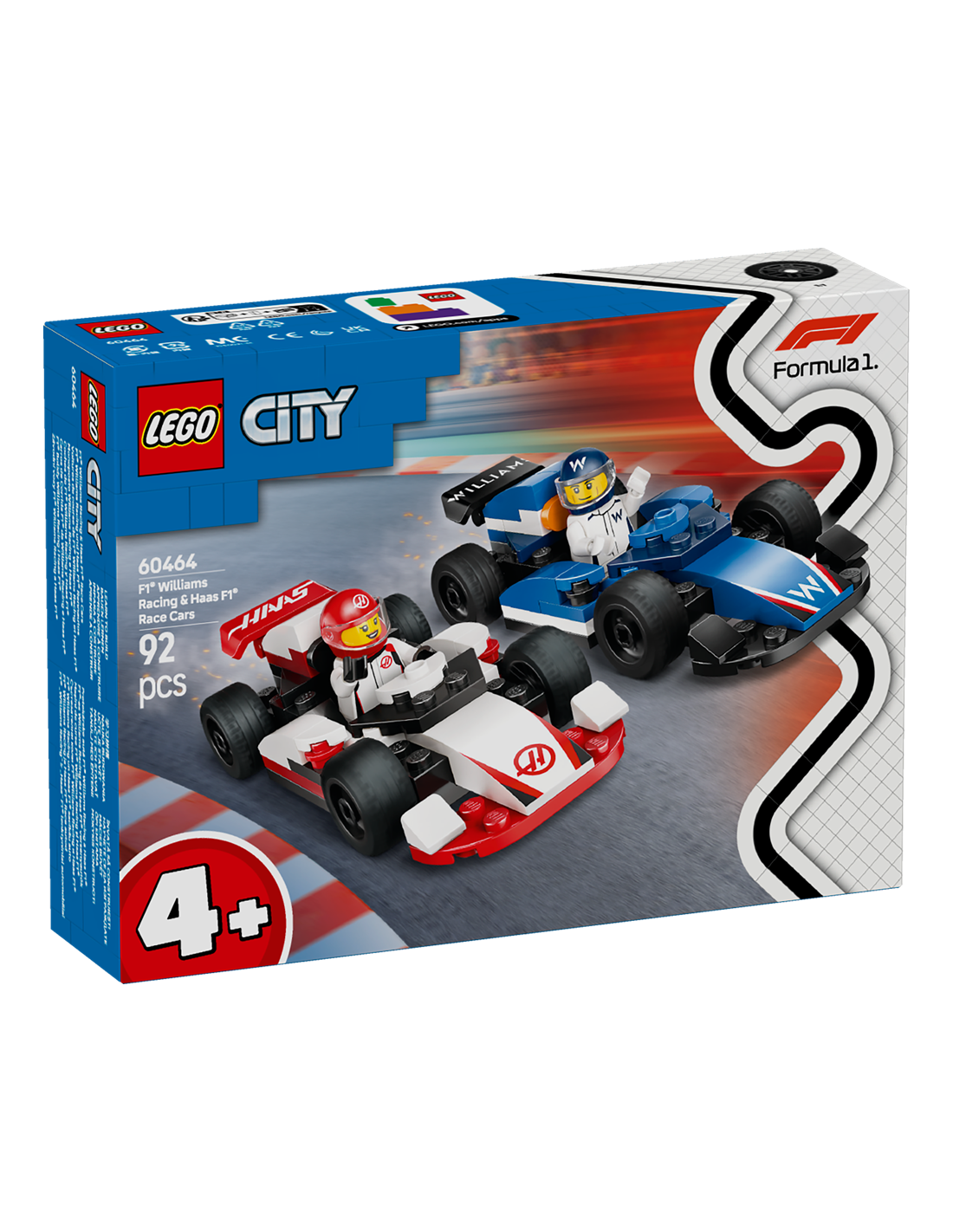 LEGO, CITY, WILLIAMS RACING, HAAS F1, AUTO DA CORSA, COSTRUIBILE, MINIFIGURE, GIOCO BAMBINI