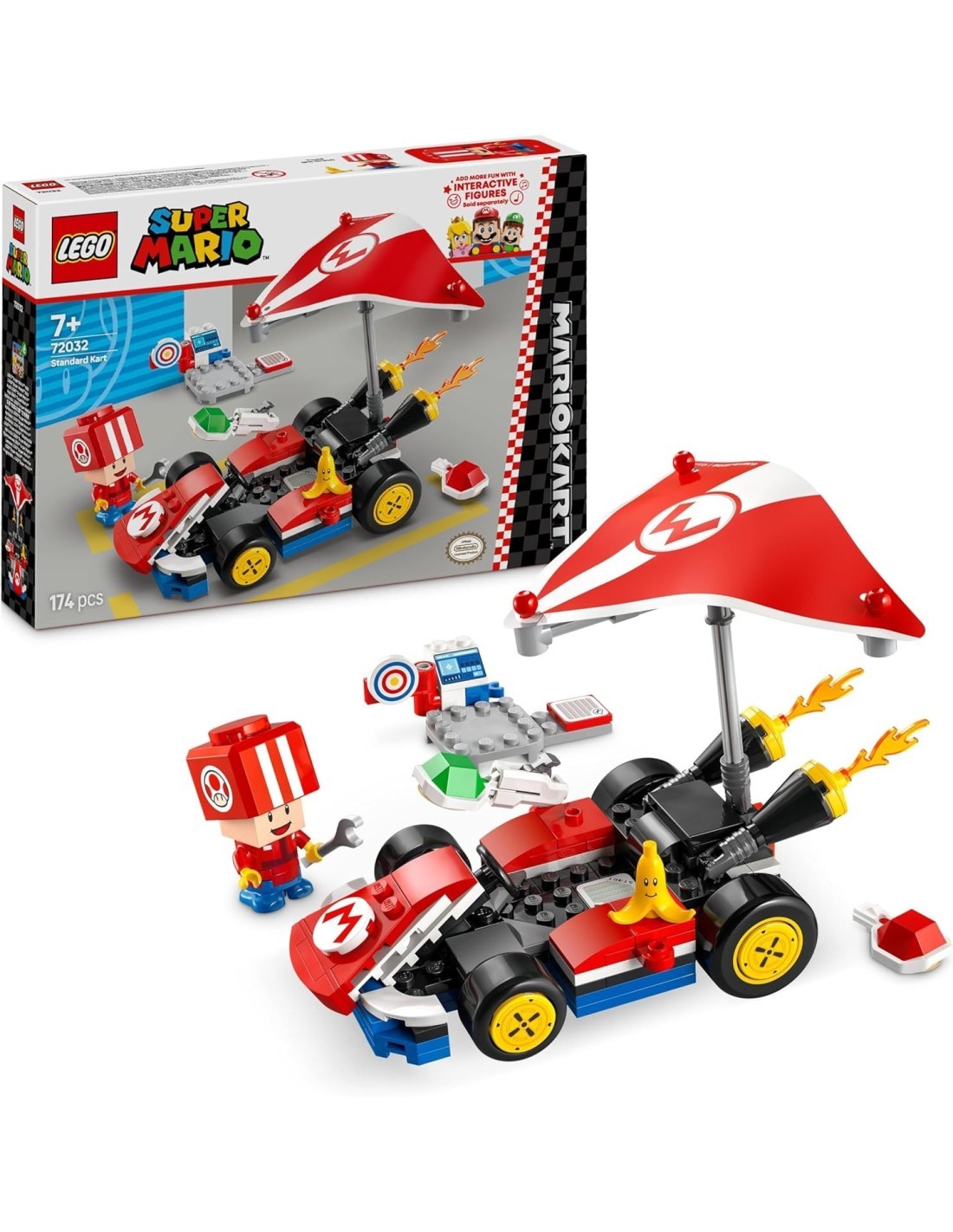 LEGO SUPER MARIO, KART STANDARD, MACCHINA DA COSTRUIRE CON TOAD, 7+ ANNI