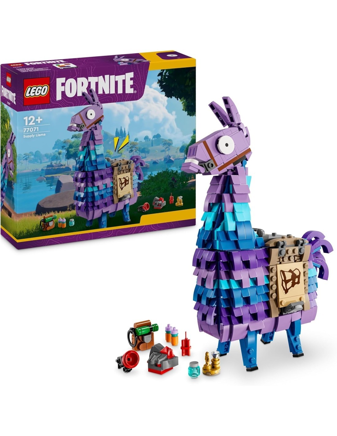 LEGO FORTNITE, LAMA DELLE SCORTE, ACTION FIGURE DA ESPOSIZIONE CON ACCESSORI, 12+ ANNI