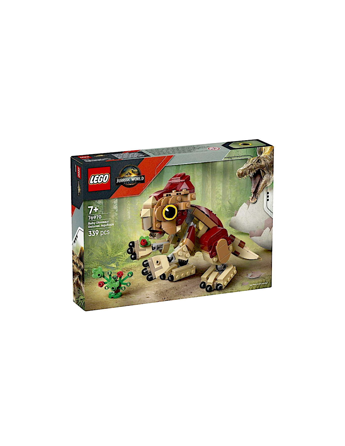 LEGO JURASSIC WORLD 76970 BABY DINOSAURO DOLORES AQUILOPS 11X20X15 CM, GIOCATTOLO, COSTRUZIONE, BAMBINI 7+ ANNI