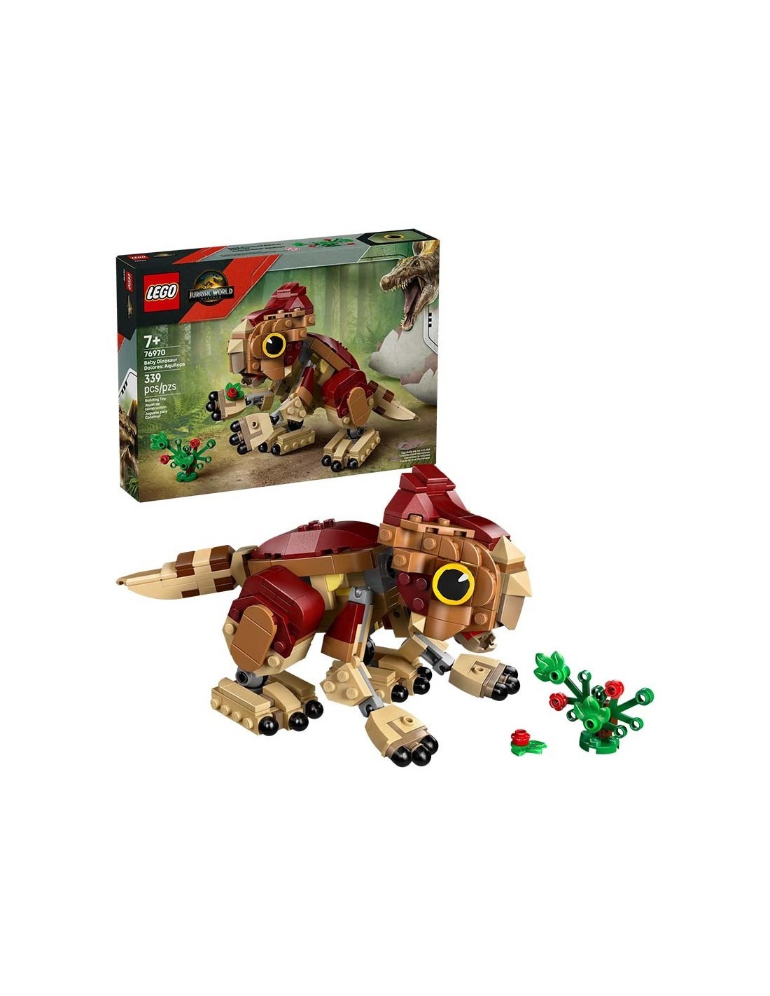 LEGO JURASSIC WORLD 76970 BABY DINOSAURO DOLORES AQUILOPS 11X20X15 CM, GIOCATTOLO, COSTRUZIONE, BAMBINI 7+ ANNI