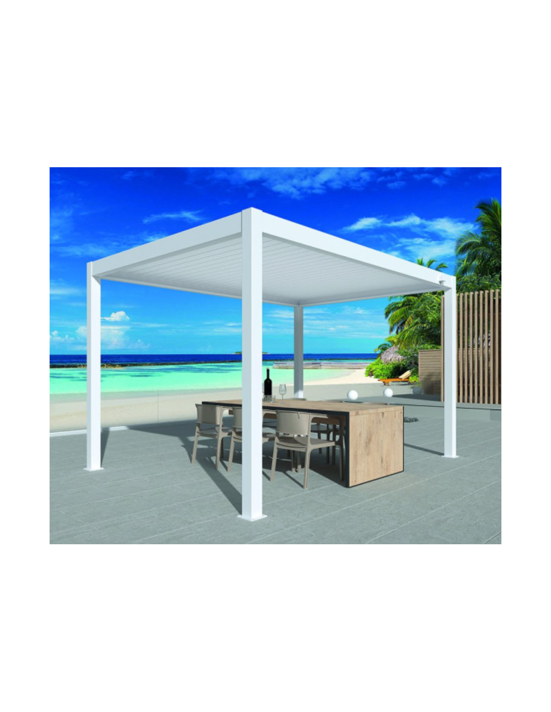 PERGOLA BIOCLIMATICA ATENA120 4X4MT H2,5MT BIANCO