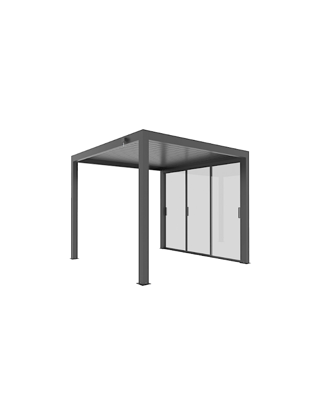 PARETE VETRO LATO 4MT ANTRACITE