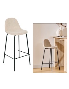 Sgabello da bar Vladi, bianco, acciaio e plywood E1, L. 43,5 x P. 41,5 x H. 96 cm, 4,55 Kg