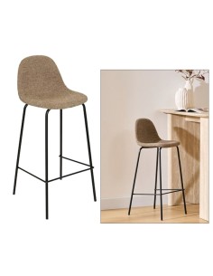 Sgabello da bar Vladi, moka, beige, acciaio e plywood FSC, L. 43,5 x P. 41,5 x H. 96 cm, 4,55 Kg