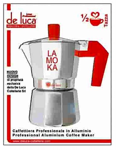 CAFFETTIERA ALLUMINIO 1/2TZ MANICO ROSSO