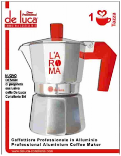 CAFFETTIERA ALLUMINIO 1TZ MANICO ROSSO
