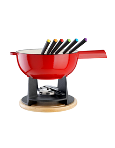 SET FONDUTA FORMAGGIO 11PZ GHISA ROSSO 070211