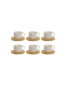 SET 6 TAZZE CAFFE PC223118 90ML CON PIATTO BAMBOO