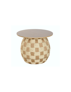 Tavolo Aggiuntivo Home ESPRIT MB223496 Fibra e Legno Naturale 60x60x48 cm