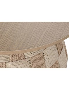 Tavolo Aggiuntivo Home ESPRIT MB223496 Fibra e Legno Naturale 60x60x48 cm 2