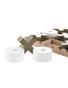 Gioco Tic Tac Toe DKD Home Decor Verde e Camel in MDF 18,5 x 3 x 18,5 cm (4 Unità) 2