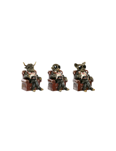 Statua Decorativa Home ESPRIT Marrone Dorato 18 x 22,5 x 26,5 cm Personaggi Assortiti