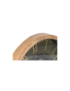 Orologio da Parete Home ESPRIT RE222519 Nero e Naturale in Legno di Pino 64 cm 2