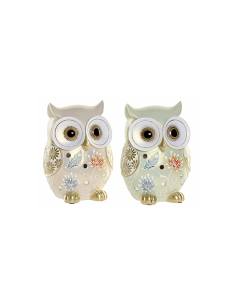 Figura Gufo FD222733 in Resina 12x9x17 cm Assortita