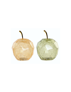 Decorazioni Luminose in Cristallo a Forma di Mela 12x12x17 cm 2 Modelli Assortiti