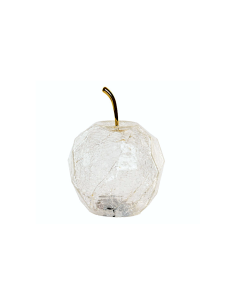 Figura Mela in Vetro Trasparente 12x17 cm con Luce