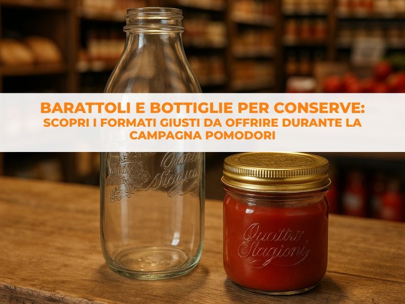 Barattoli e Bottiglie per Conserve: Scopri i Formati Giusti da Offrire Durante la Campagna Pomodori